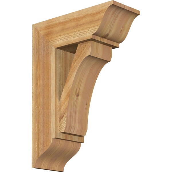 Ekena Millwork Legacy Traditional Rough Sawn Bracket w/ Offset Brace, Western Red Cedar, 8"W x 20"D x 28"H BKT0806X20X28LEC01RWR - main